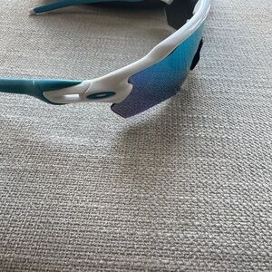 Oakley White and Blue Sports Sunglasses